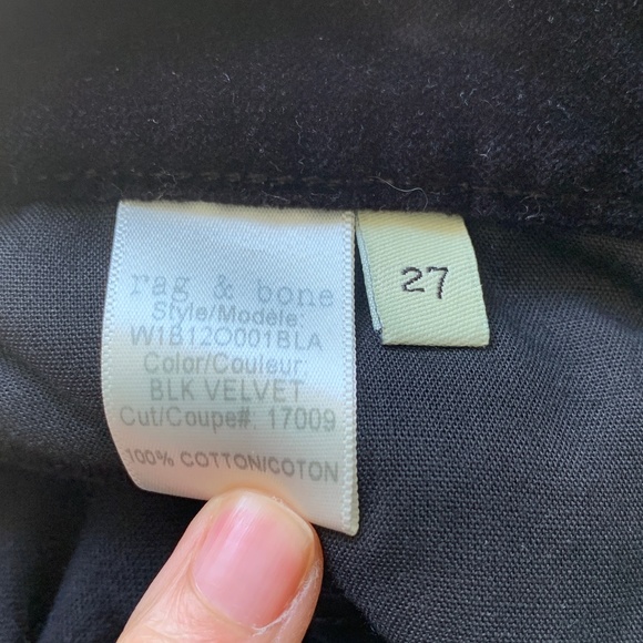 Rag & Bone Dive Black Velvet Jean Mini Skirt 100% Cotton Runs Large - Picture 6 of 13